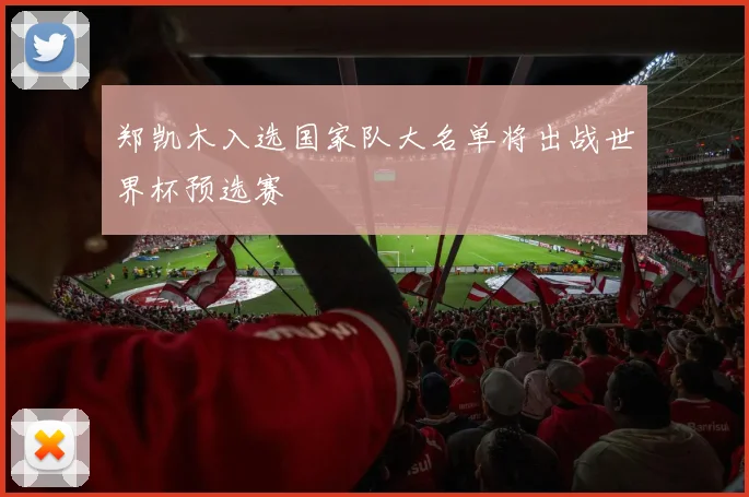 郑凯木入选国家队大名单将出战世界杯预选赛